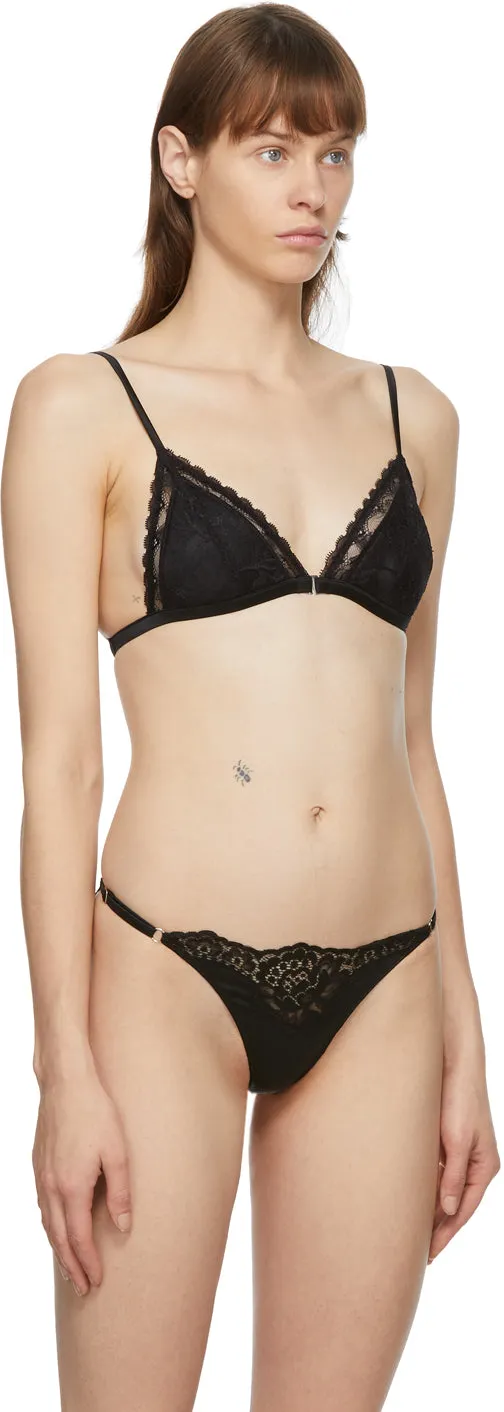 Fleur du Mal Black Lace Gardenia Triangle Bra