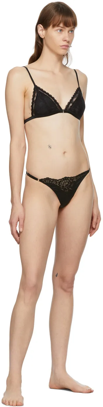 Fleur du Mal Black Lace Gardenia Triangle Bra