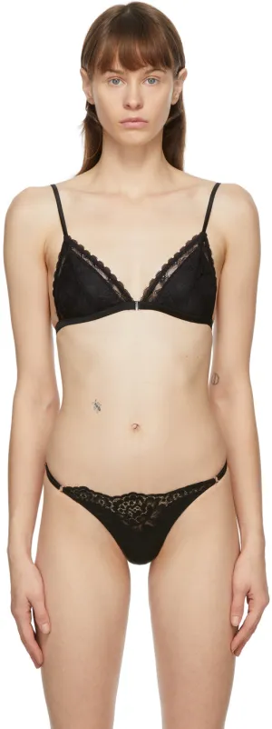Fleur du Mal Black Lace Gardenia Triangle Bra