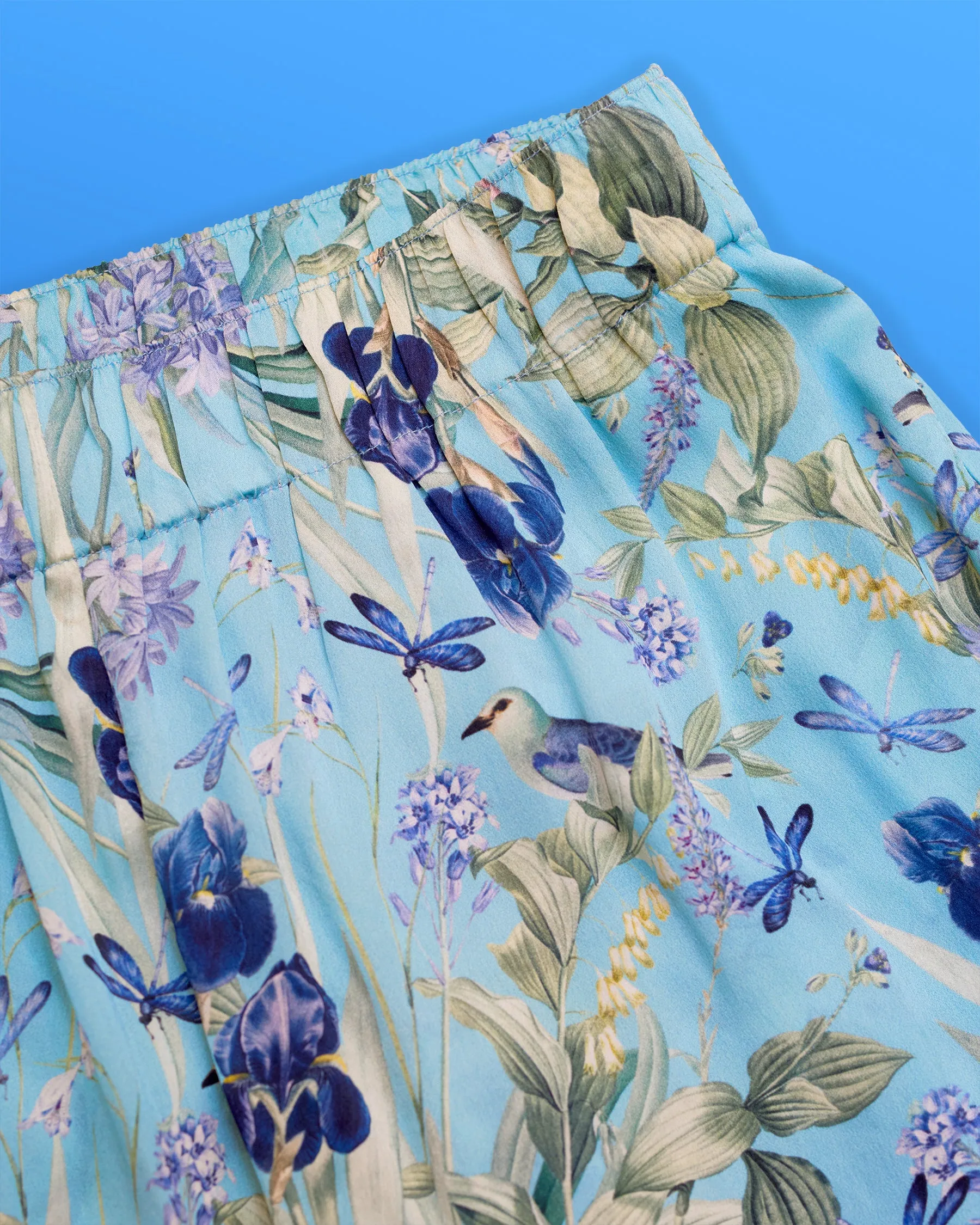 Fleur Washable Silk Pajama Set in Magical Garden