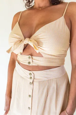 ZeroWaste Construction Basic Sweatshirt Dee Dee Top in Yellow Stripe