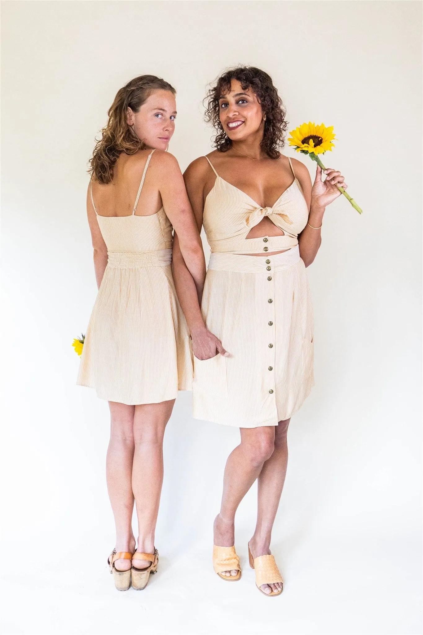 Dee Dee Top in Yellow Stripe Hidden Storage Pockets