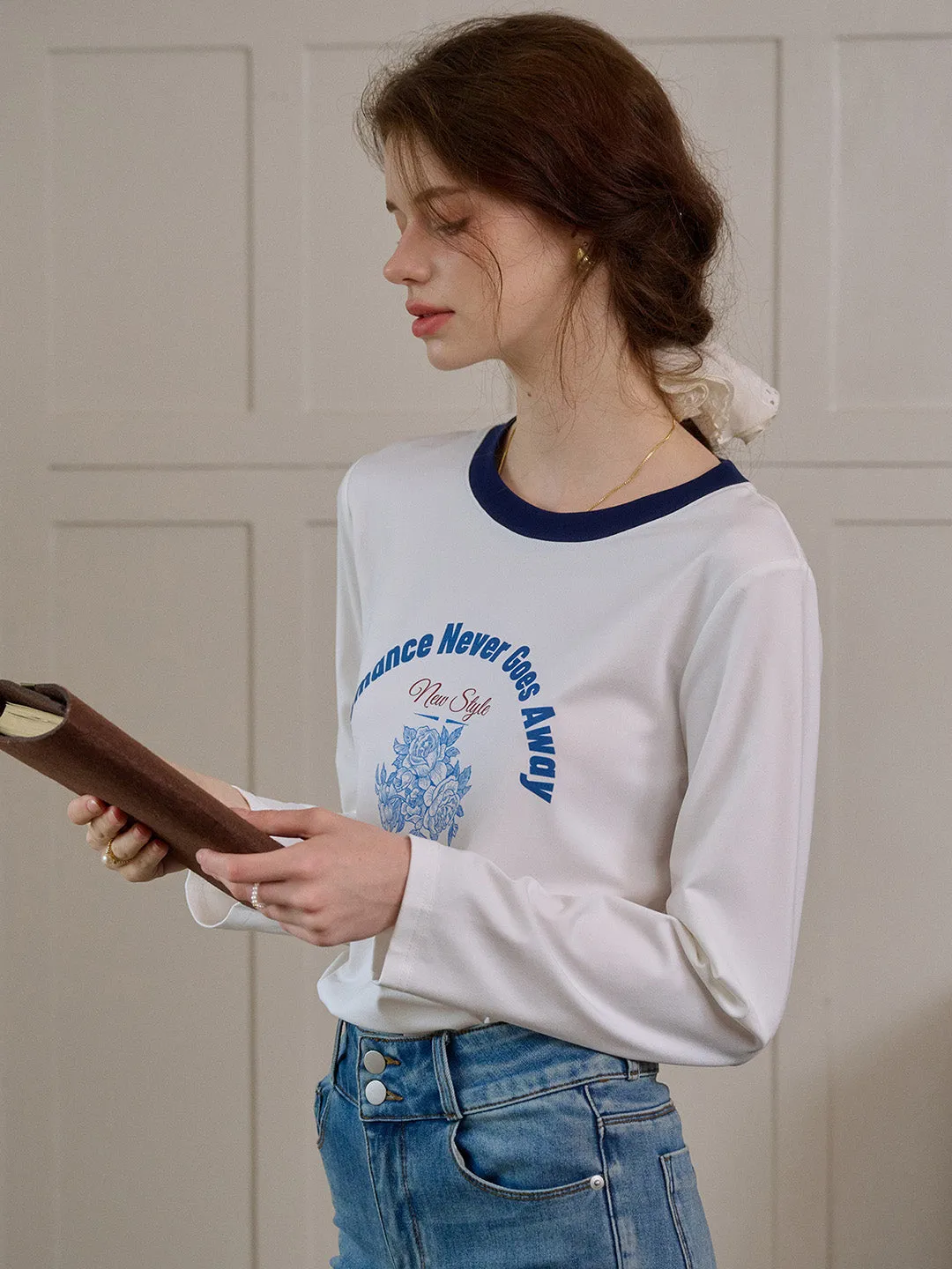 Quick-Dry Elegant Cut ??Final Sale??Mallory Round Neck Pattern Top