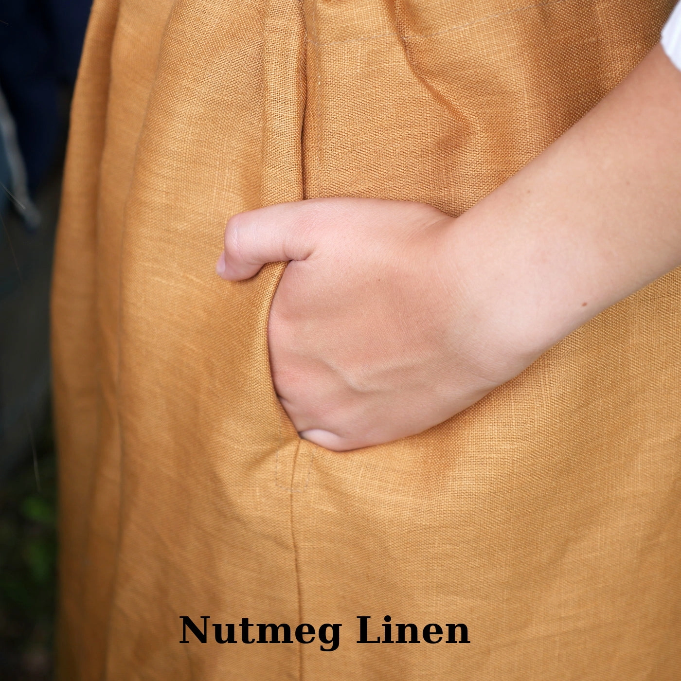 Wrinkle Resistant Finish Drawstring Skirt - Linen