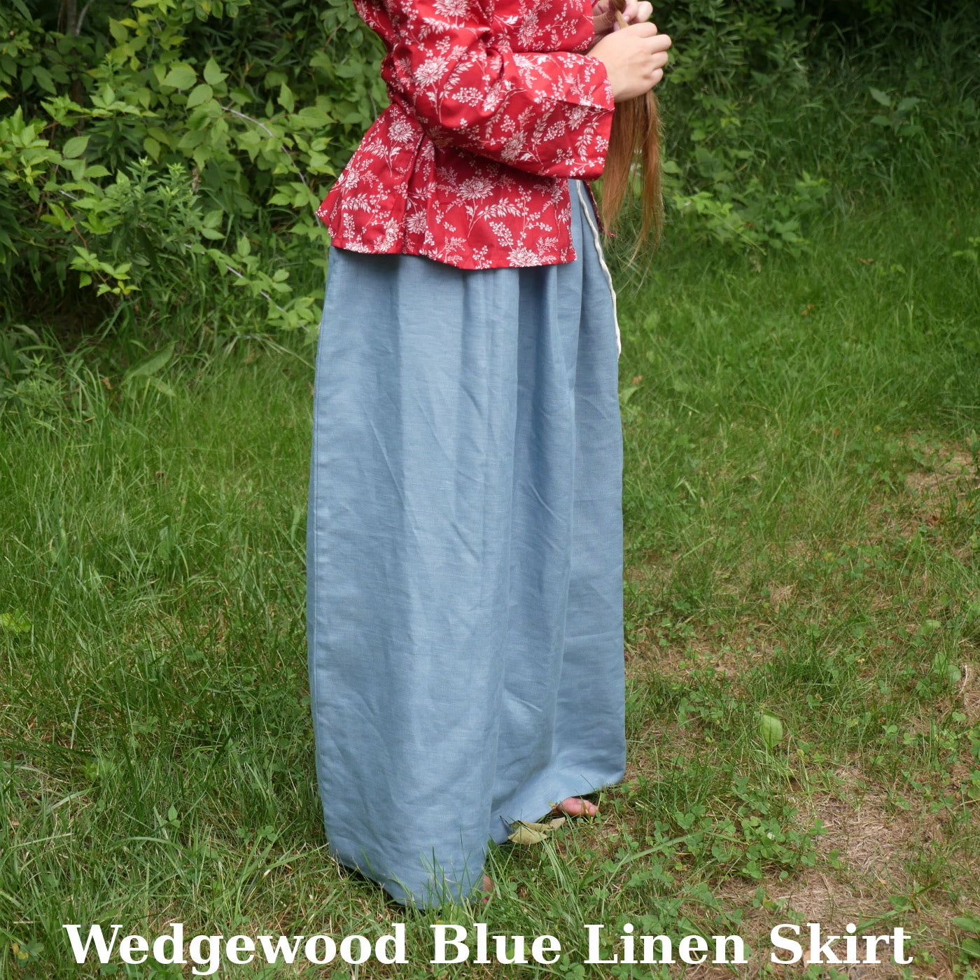 Elastic hem Sophisticated Casual Drawstring Skirt - Linen
