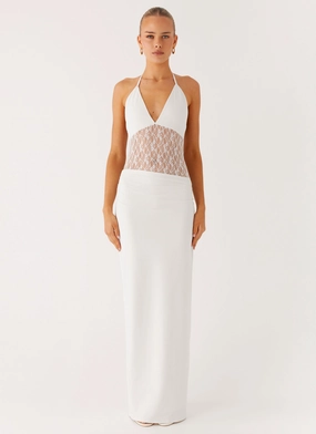 Enchant Lace Maxi Dress - Ivory Euro Touch Mood Glow