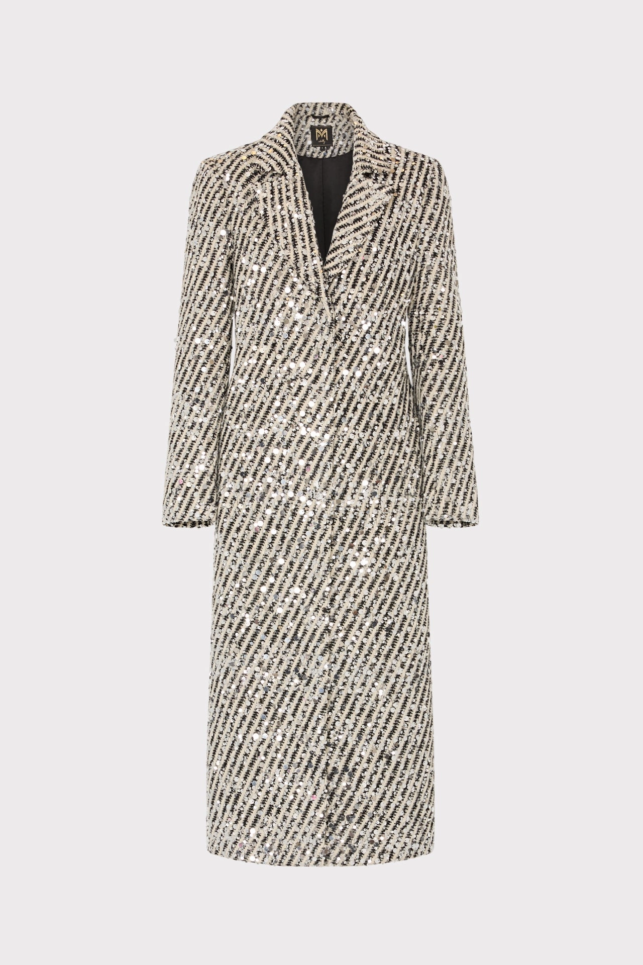 No Smell Adjustable Hood Feature Wanda Sequins Stripe Coat