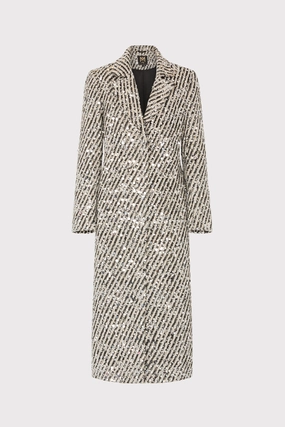 Neutral Fit Design Wanda Sequins Stripe Coat