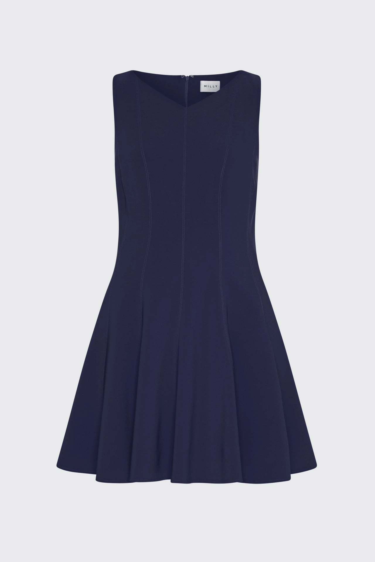 Fresh Outfit Contemporary Waist Sleeveless Stretch Cady Fit And Flare Dress
