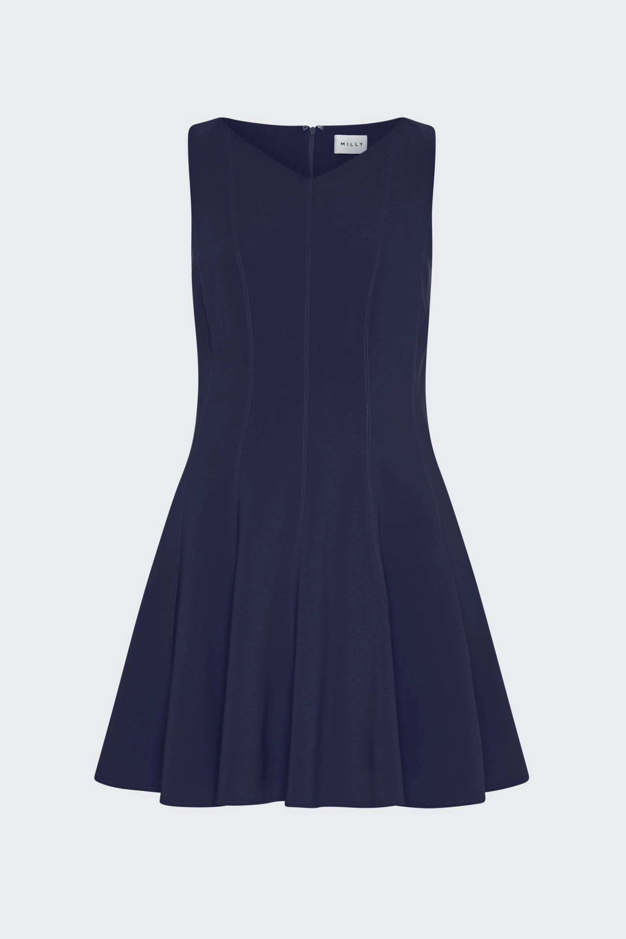 Fall Comfort Sleeveless Stretch Cady Fit And Flare Dress
