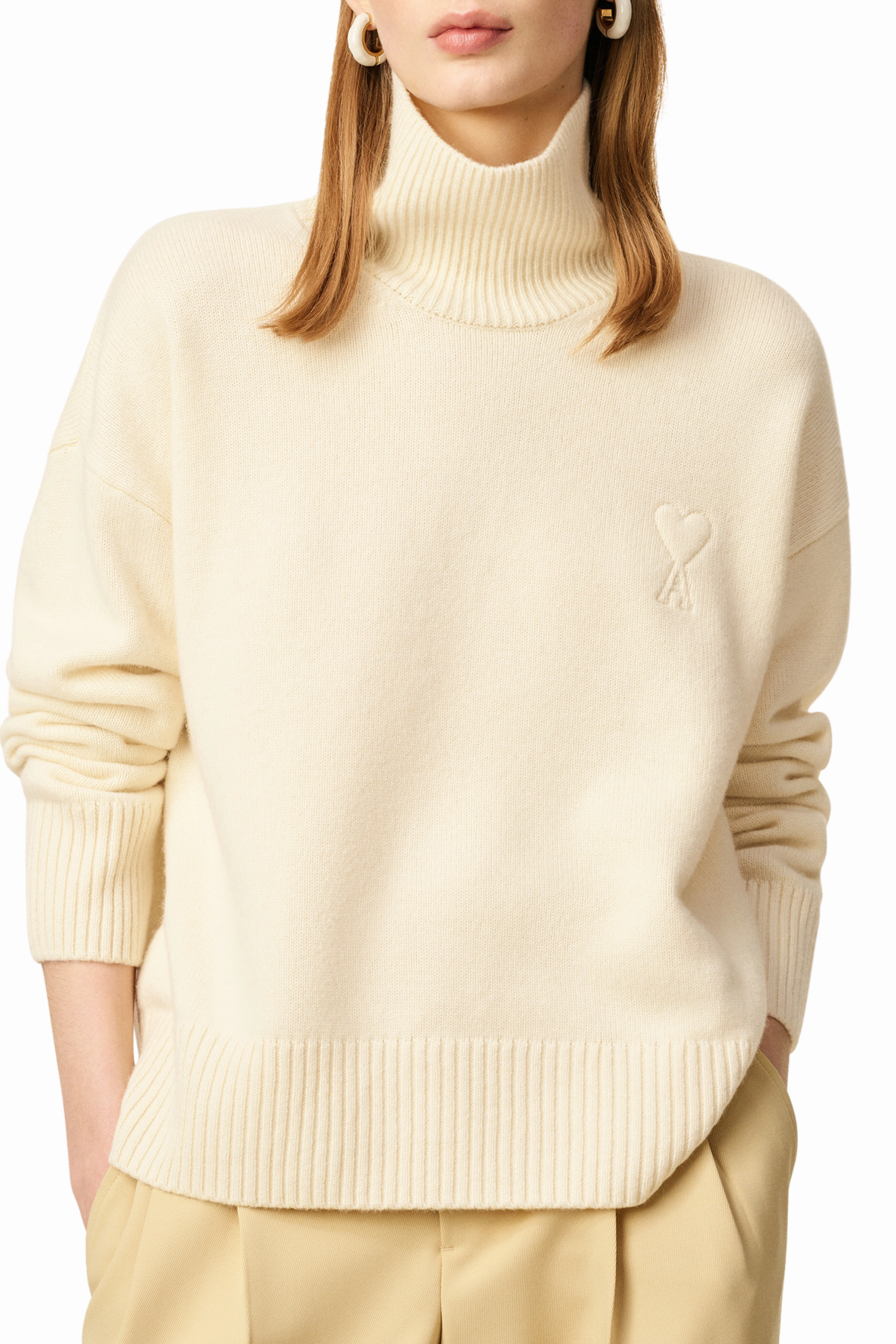 Minimal Warmth Ami De Coeur Funnel Neck Sweater