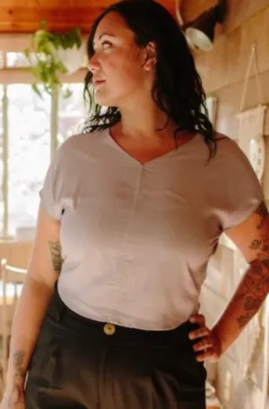 Dolman Top in Lavender Challis LowProfileDesign ThermalLining