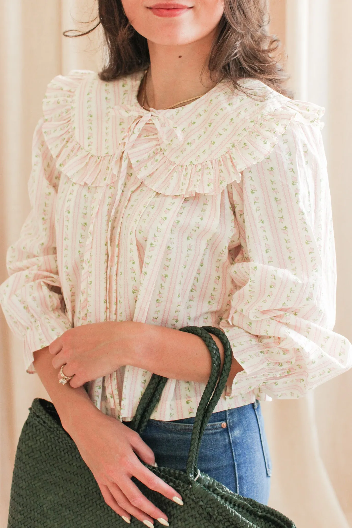 Natalie Peter Pan Collar Blouse LightweightWeave UPF Protective Fabric