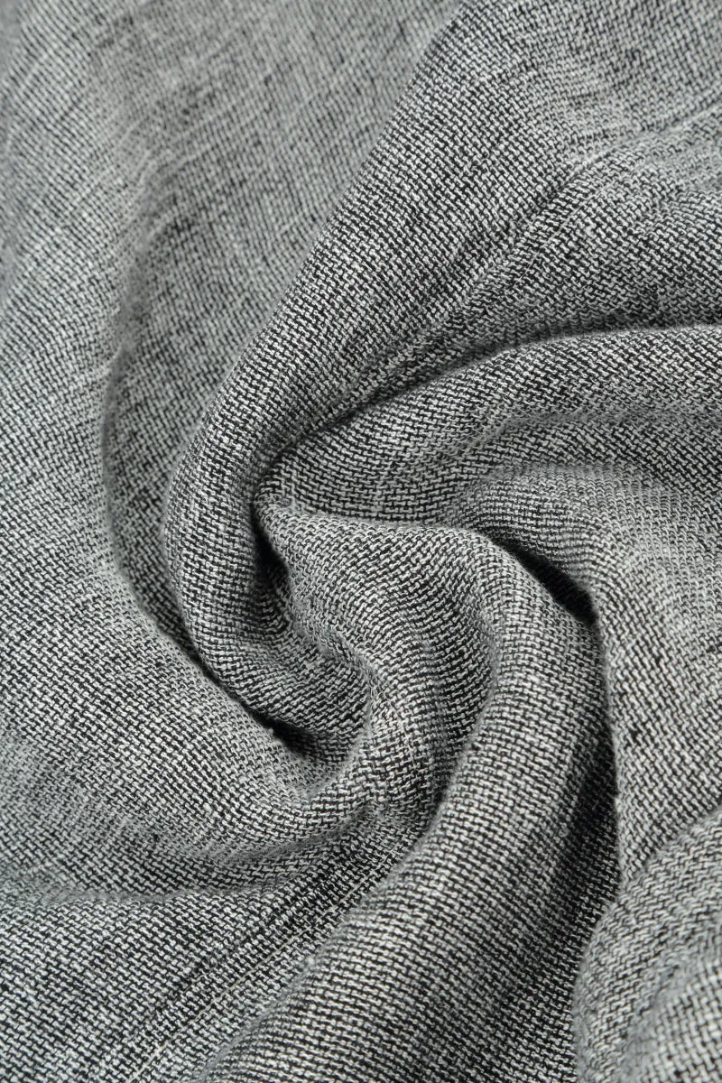 Floaty Grey Mélange Linen Dress