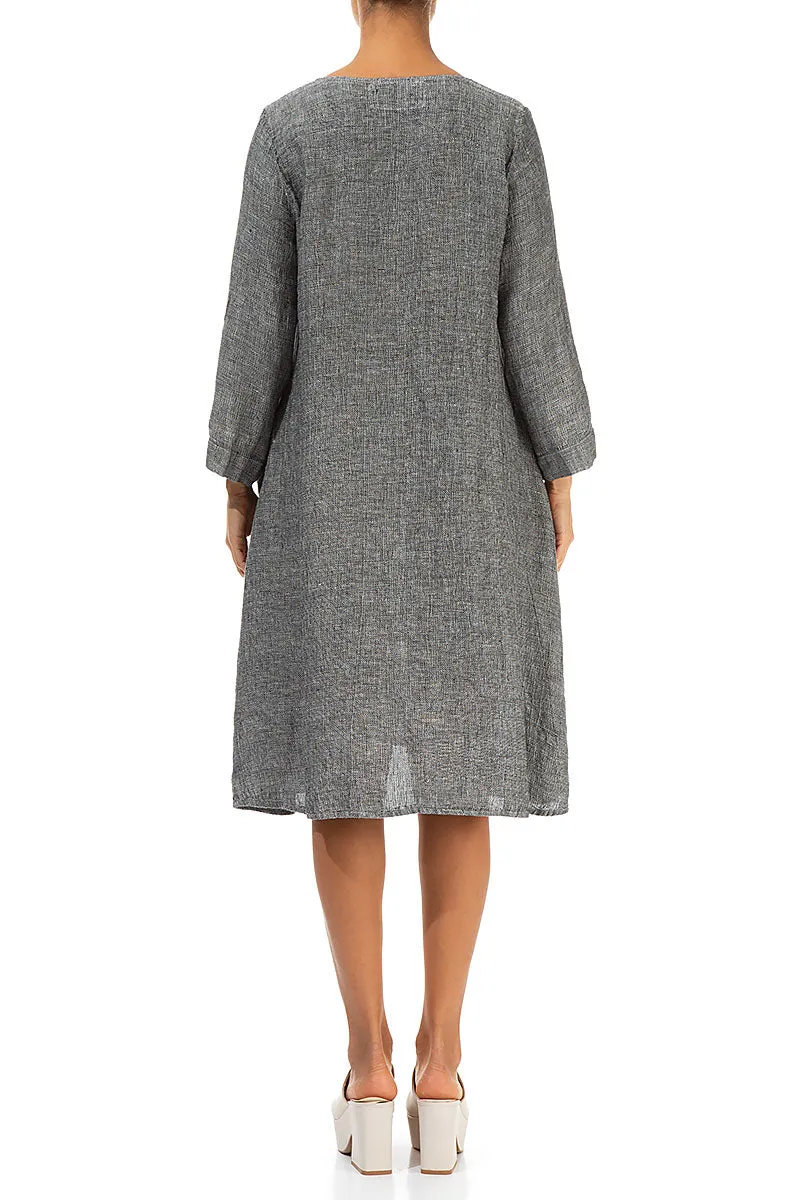 Floaty Grey Mélange Linen Dress