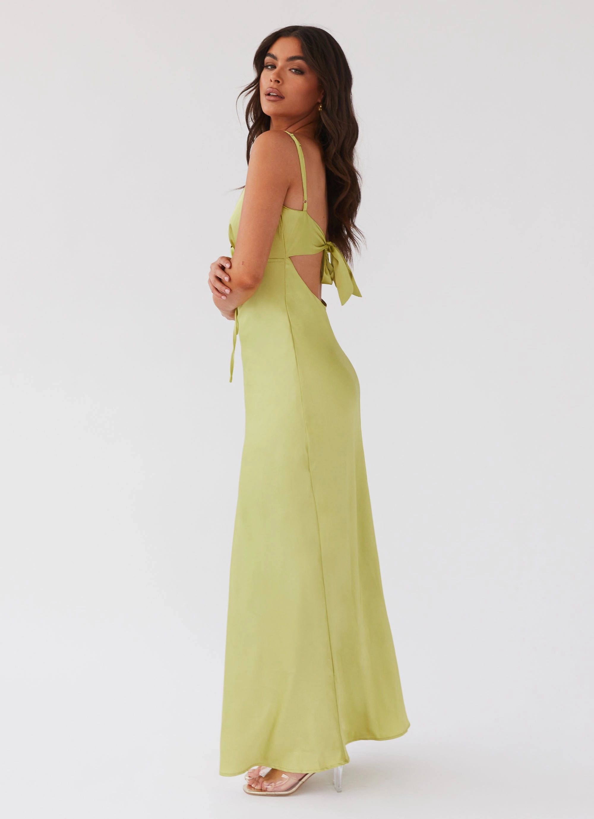 Flora Satin Maxi Dress - Green Expectations Professional Comfort