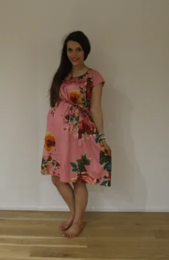 Floral 50s style Maxi Maternity Dress