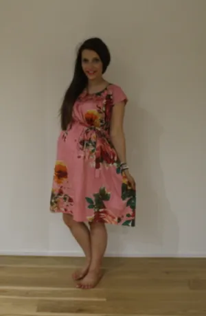 Floral 50s style Maxi Maternity Dress