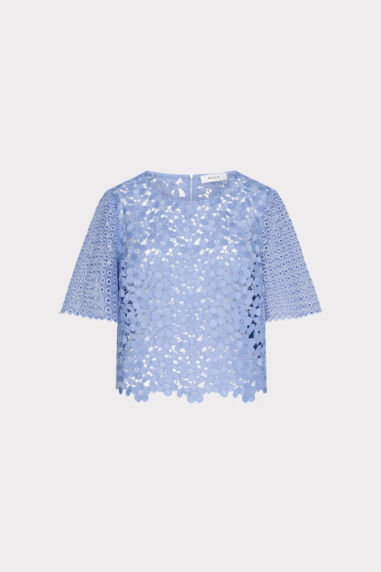 ThermalRegulating Distressed Texture Floral Geo Combo Lace Top