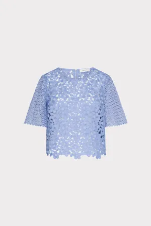 ThermalRegulating Distressed Texture Floral Geo Combo Lace Top