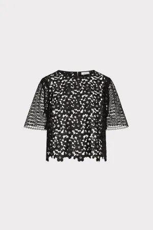 Floral Geo Combo Lace Top V Neck Design ZonalVentilation