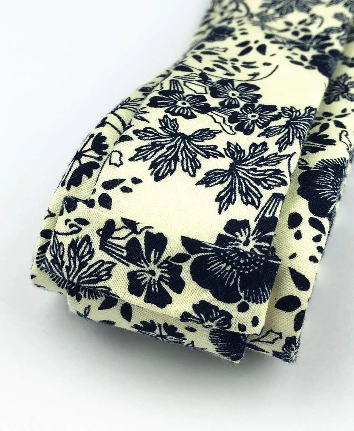 Floral Necktie Men Novelty Ties Peony Floral Printed Skinny Cotton Wedding Ties for Groomsmen