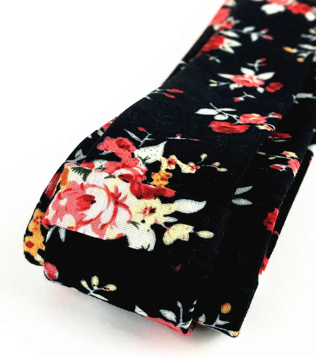 Floral Necktie Men Novelty Ties Peony Floral Printed Skinny Cotton Wedding Ties for Groomsmen