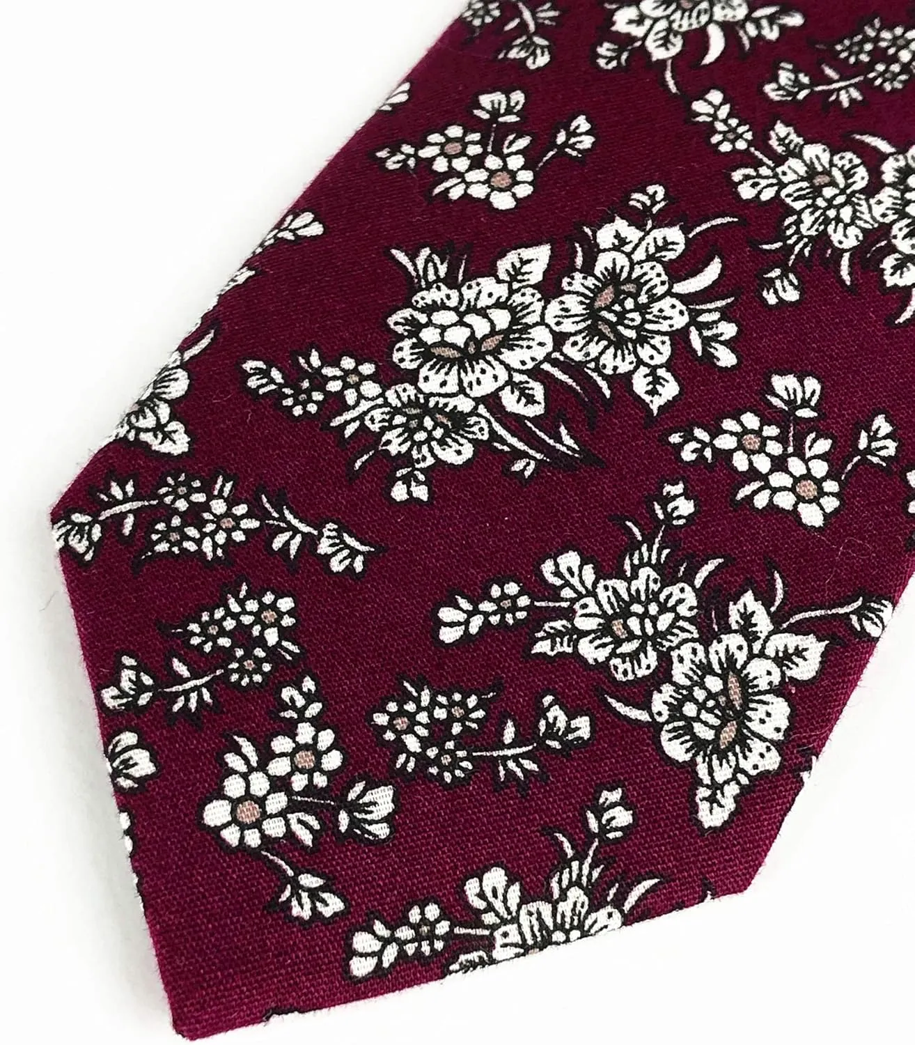 Floral Necktie Men Novelty Ties Peony Floral Printed Skinny Cotton Wedding Ties for Groomsmen