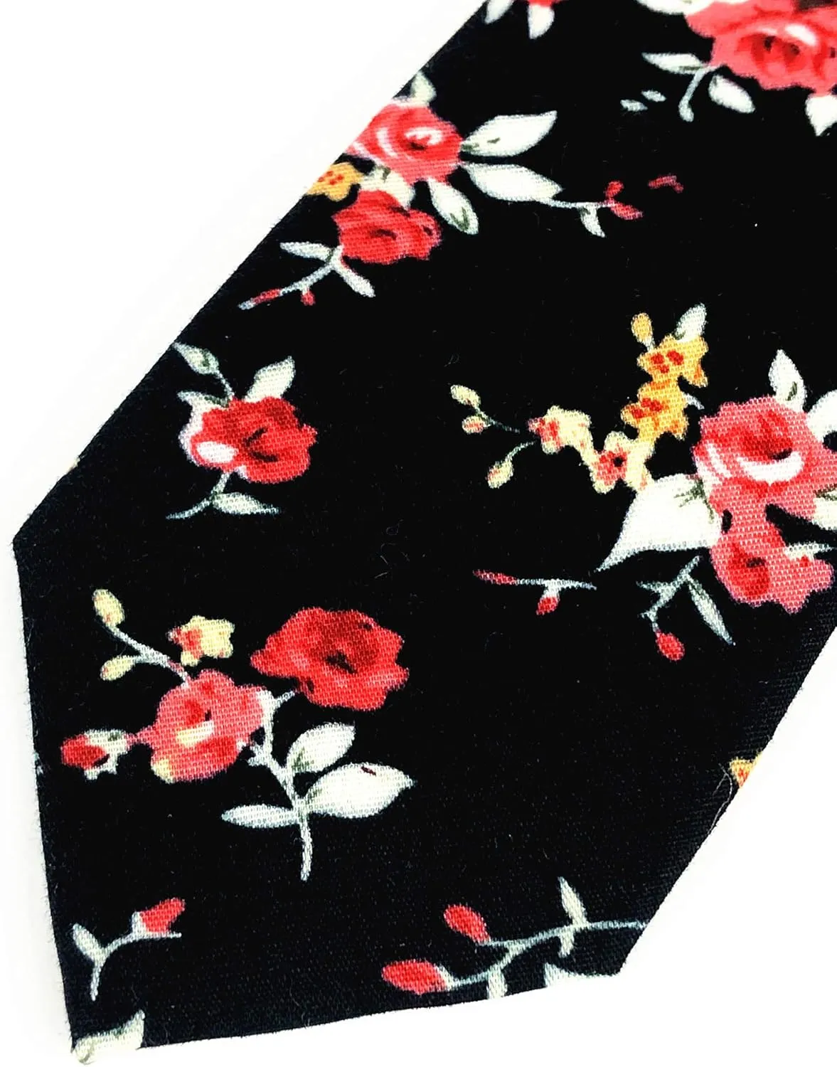 Floral Necktie Men Novelty Ties Peony Floral Printed Skinny Cotton Wedding Ties for Groomsmen