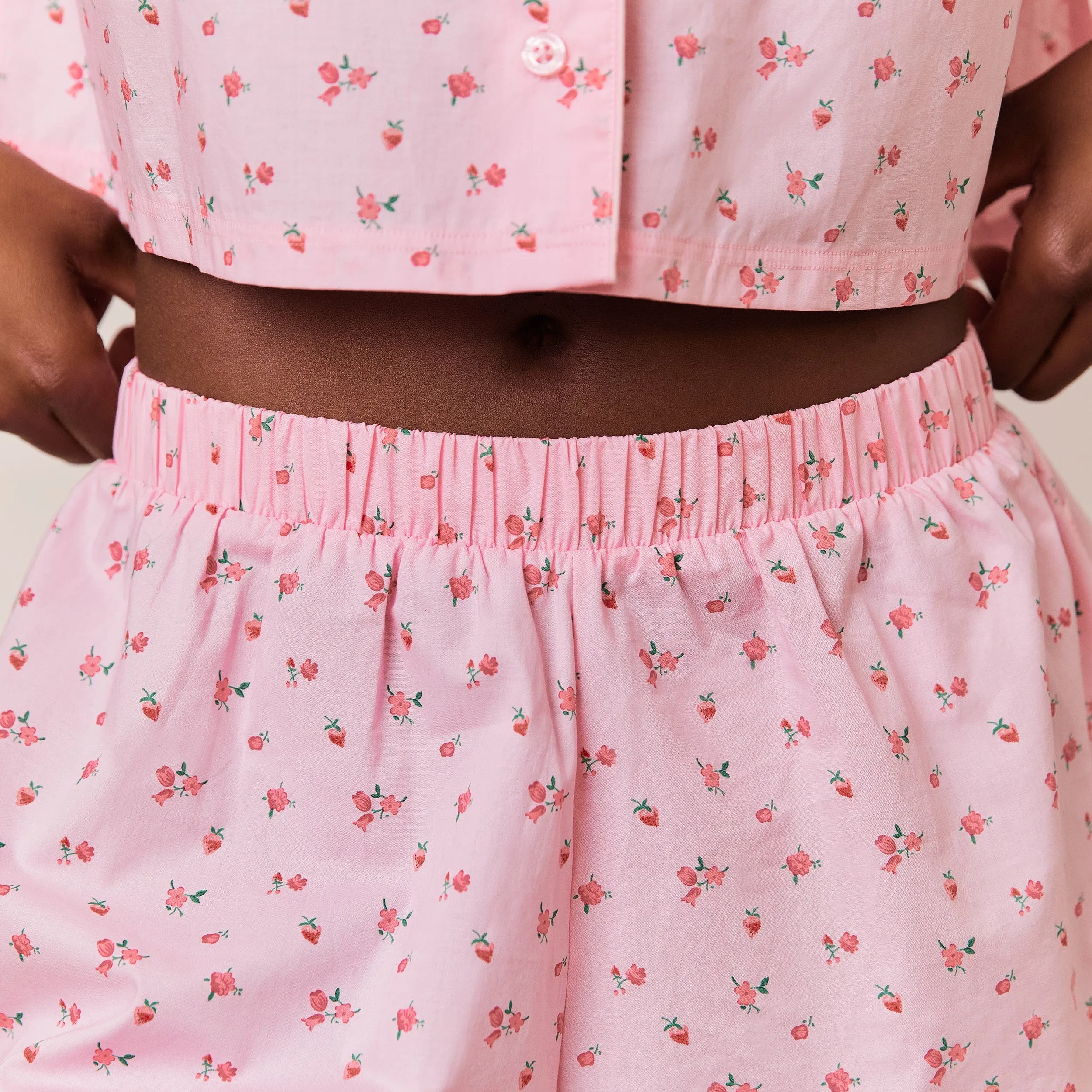 Floral Pajama Shirt - Pink Print