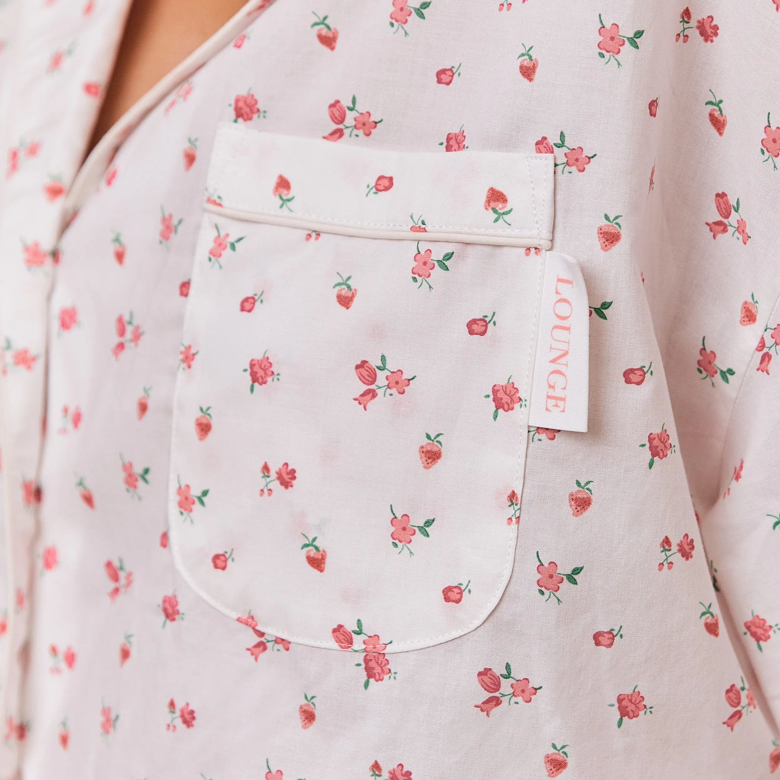 Floral Pyjama Shirt - White Print