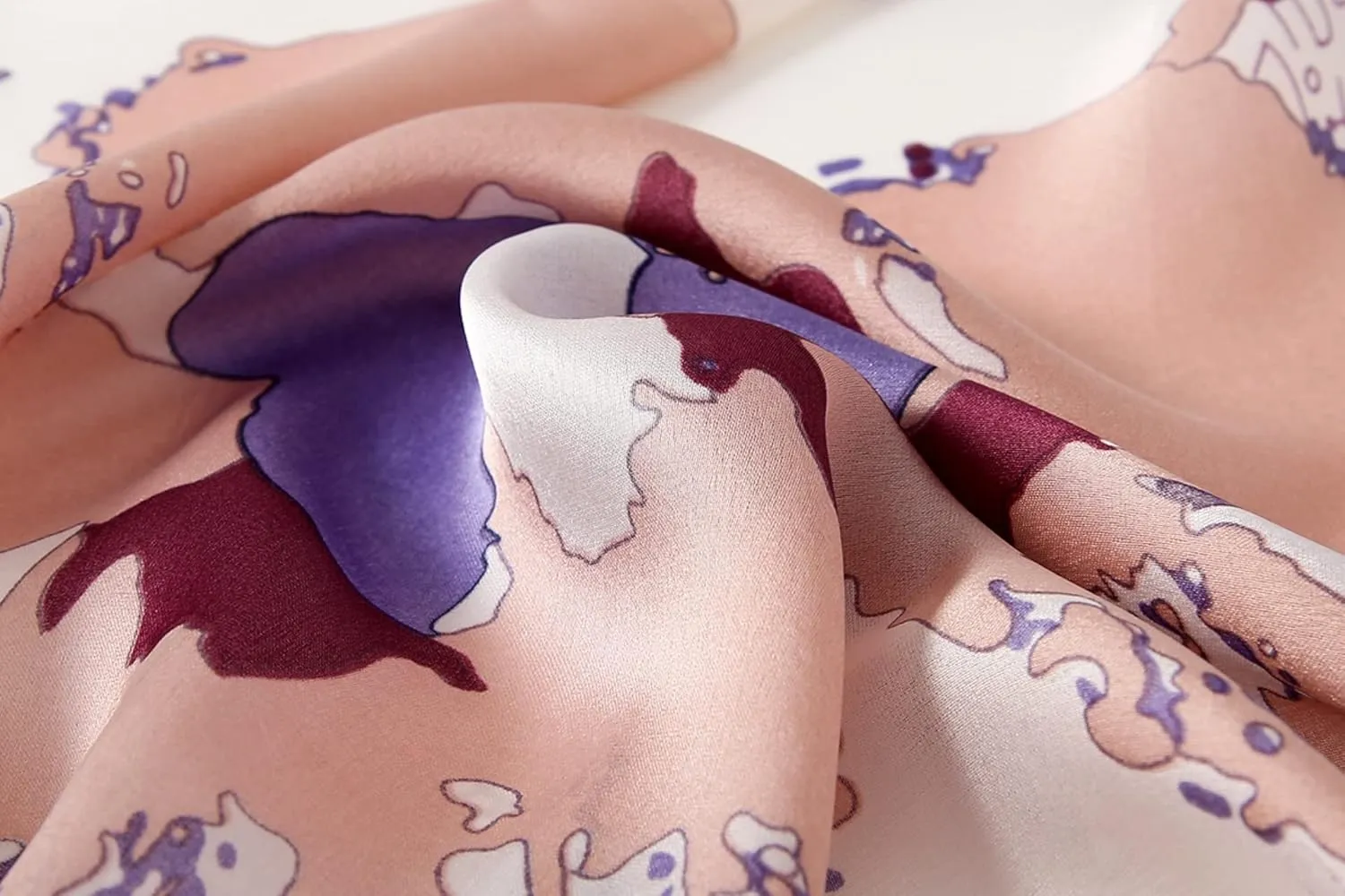 Floral Silk Like Scarf for Women Floral Print Large Scarf Shawl