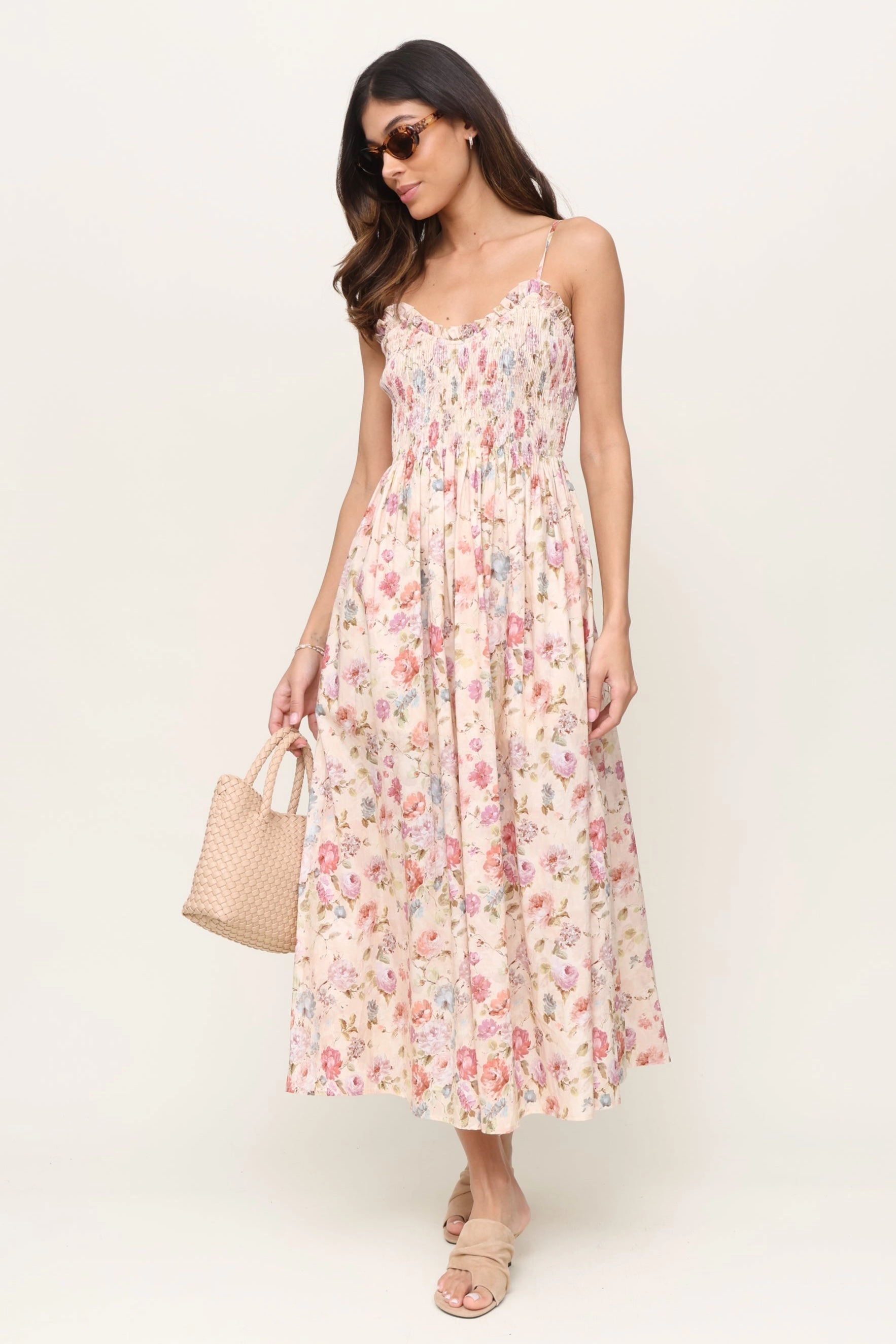 Floral Fantasy Dress Modern Waist
