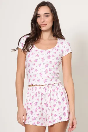 Flower Market Ditsy Tee BrushedInnerSurface Cozy Layer