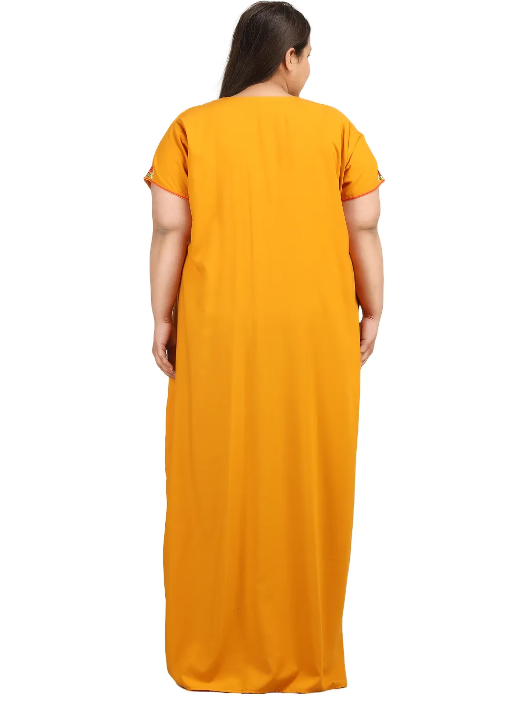 Flowerline Contrast Embroidered Nightgown