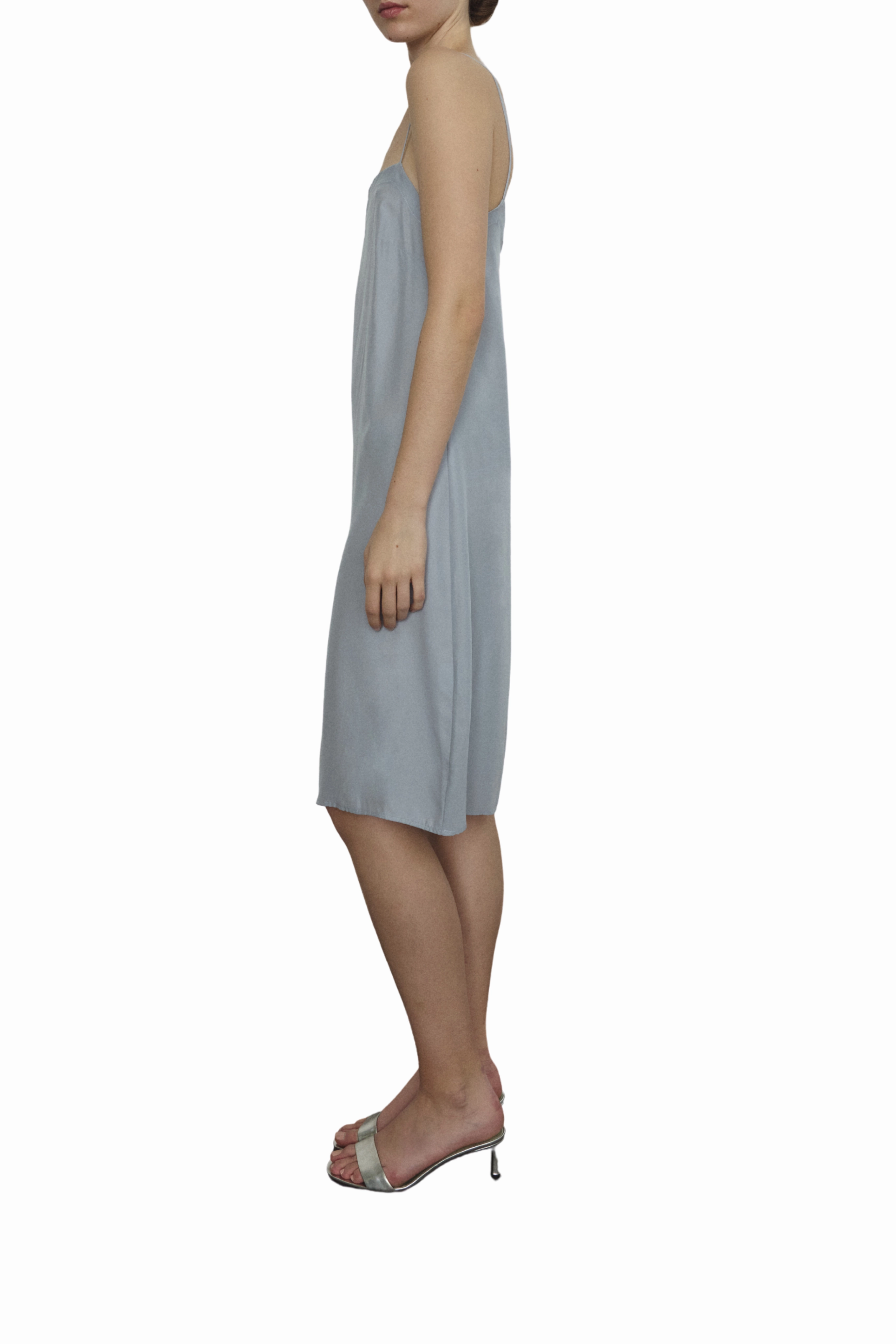 Floating Shape Short Slip Dress - Powder Blue