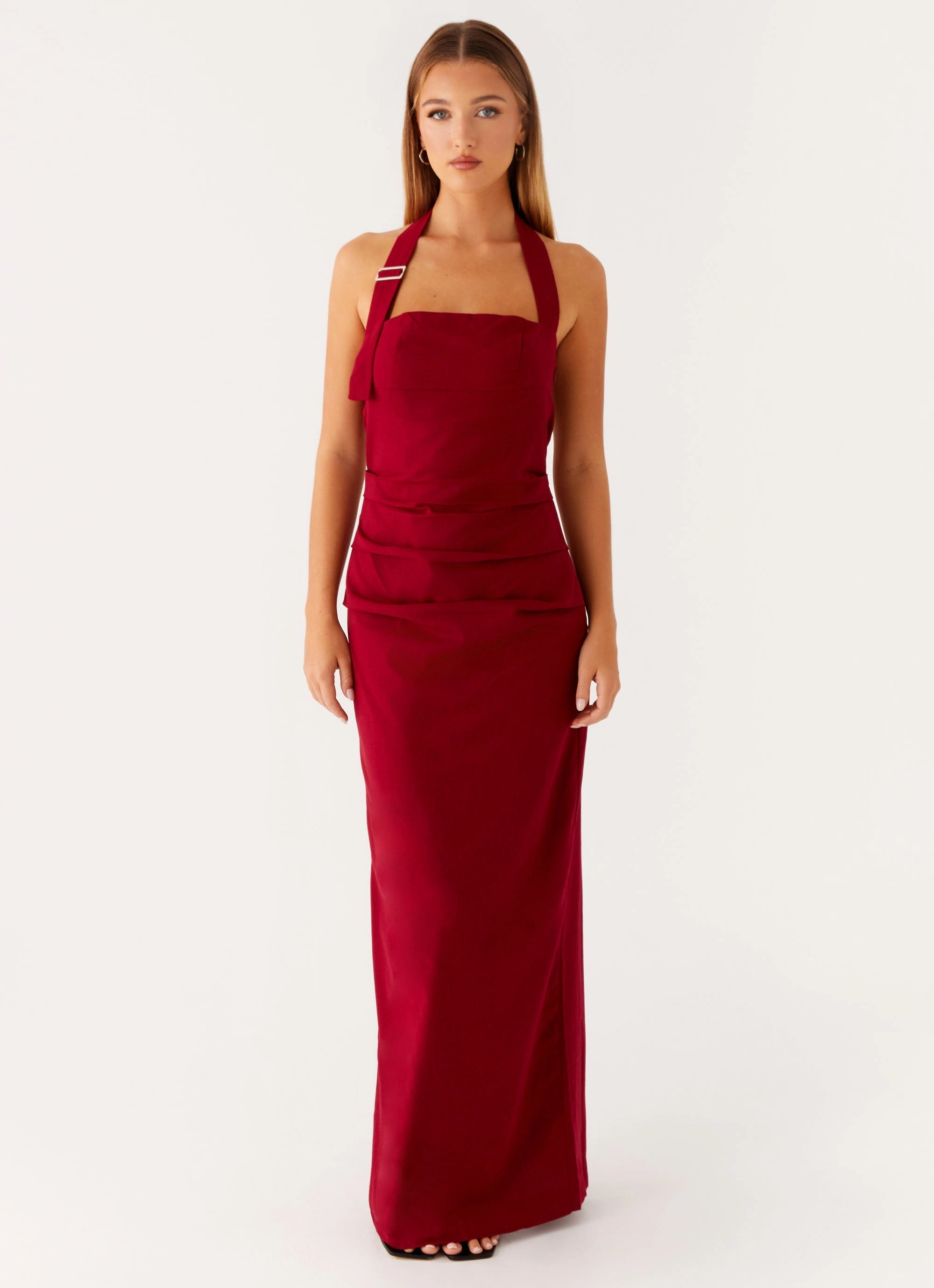 Office Smart Rumour Has it Maxi Dress - Red