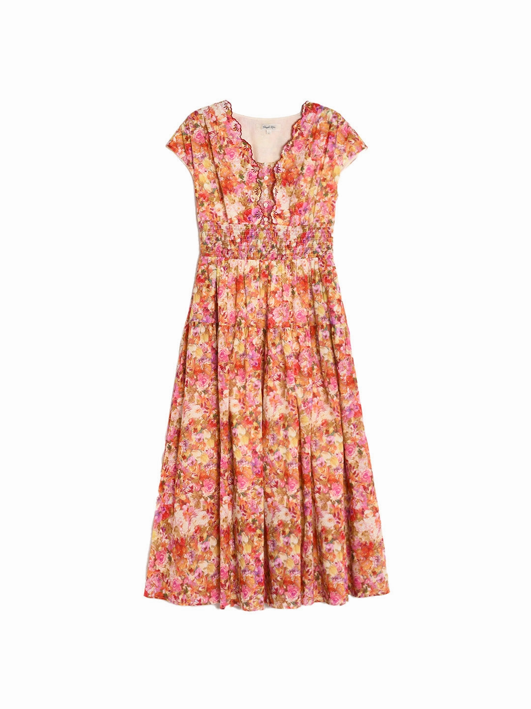 FluidDraping Silhouette Adalyn Wavy Neck Floral 100% Cotton Dress Biodegradable material NonScratchyLining