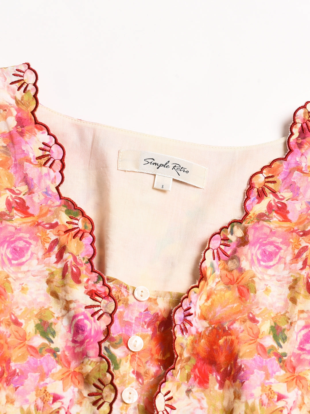 UV protection coating Stay Cool Technology FluidDraping Silhouette Adalyn Wavy Neck Floral 100% Cotton Dress