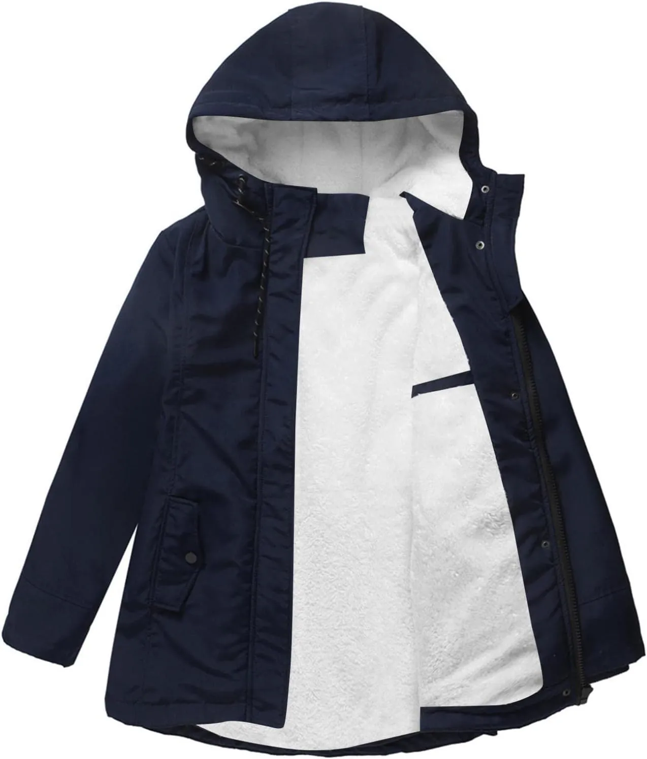 FMCHICO Women's Coat,Women's Warm Coat Jacket Outwear Faux Fur Lined Trench Winter Hooded Thick Overcoat