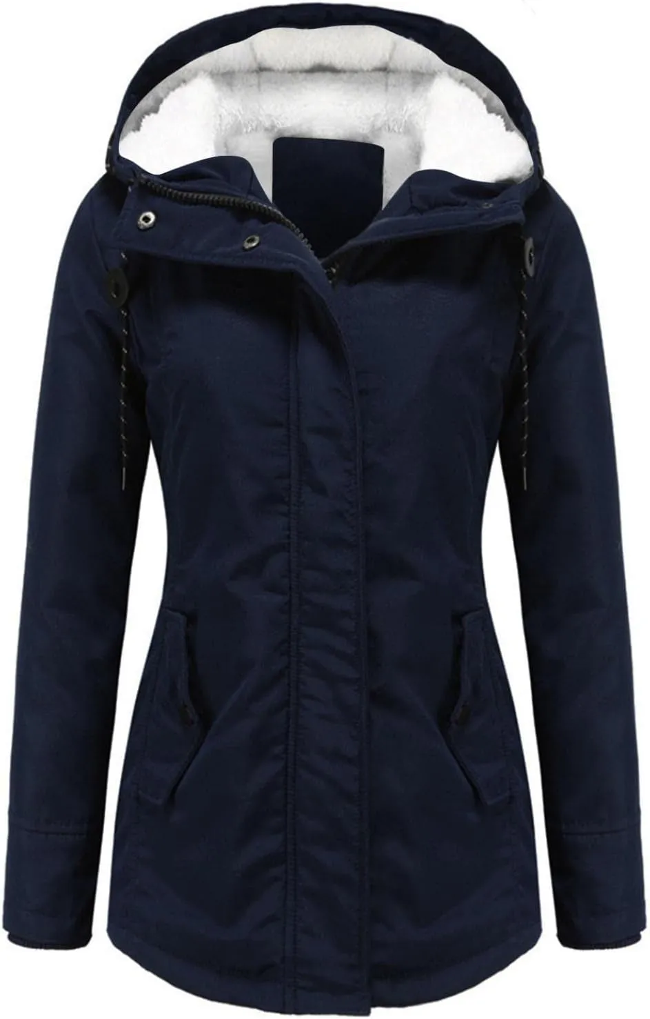 FMCHICO Women's Coat,Women's Warm Coat Jacket Outwear Faux Fur Lined Trench Winter Hooded Thick Overcoat