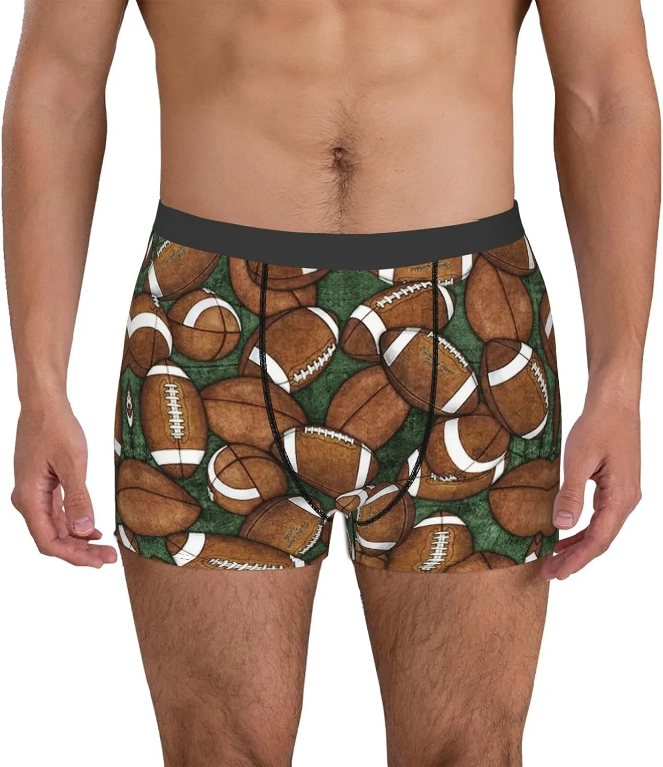 Football Green Boxer Briefs, Moisture Wicking & Breathable,Underwear for Men