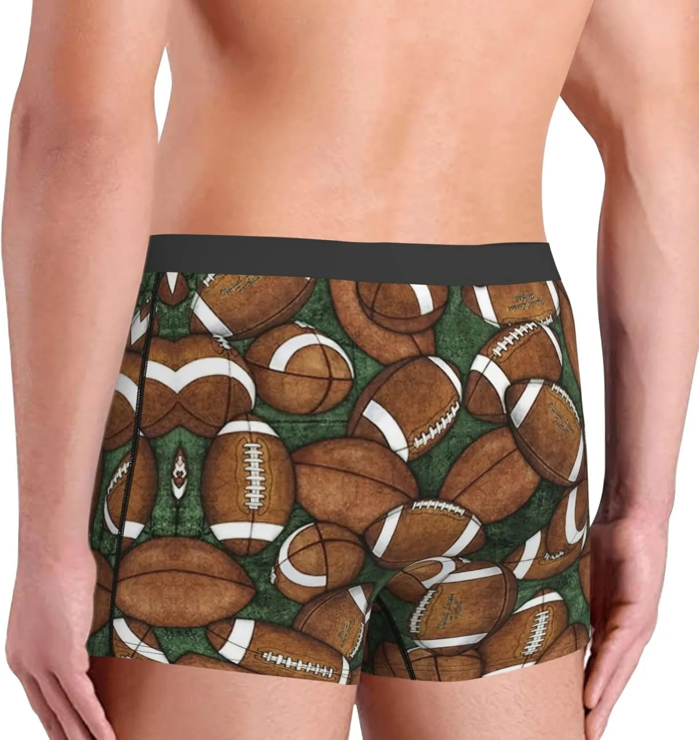 Football Green Boxer Briefs, Moisture Wicking & Breathable,Underwear for Men