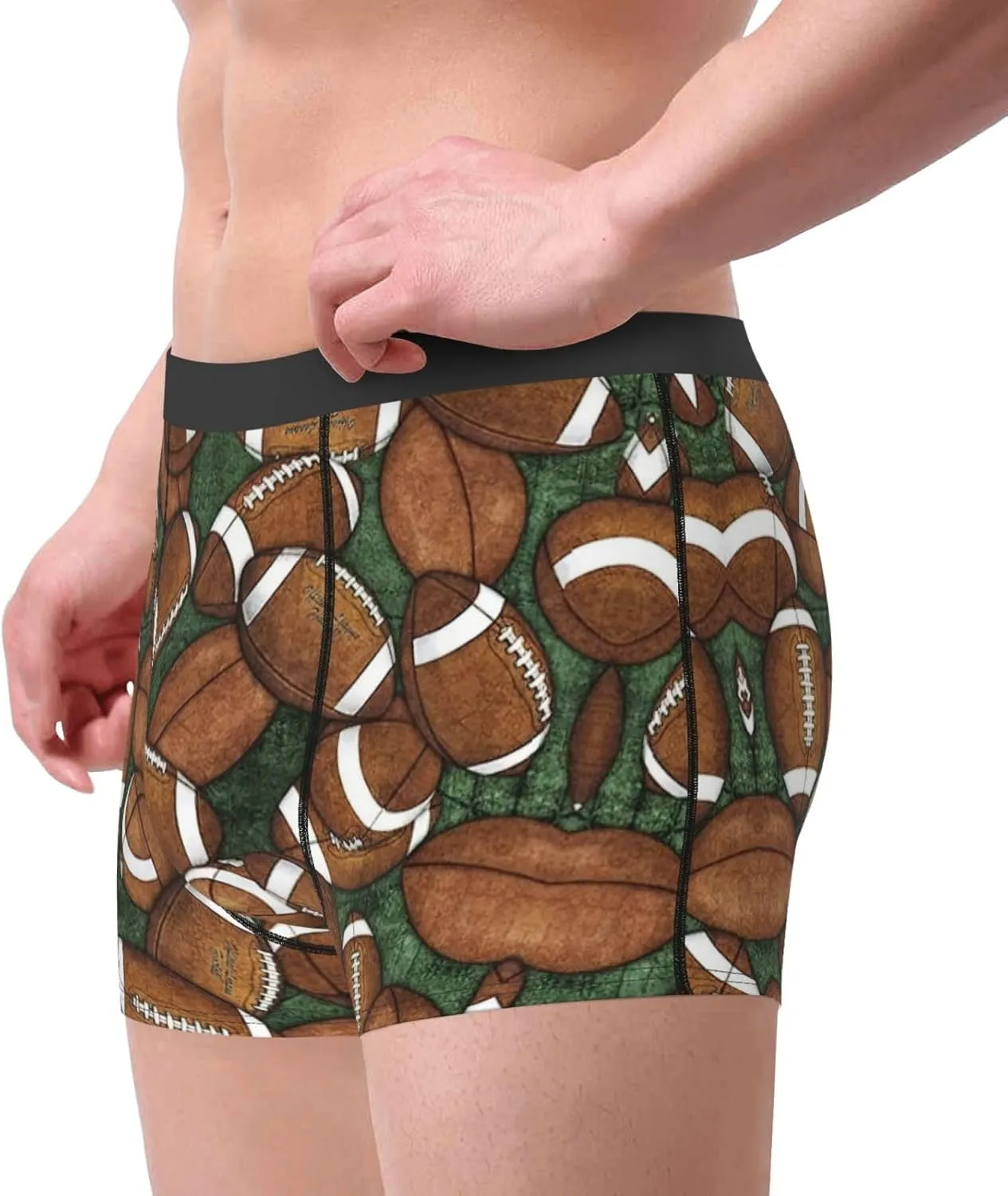 Football Green Boxer Briefs, Moisture Wicking & Breathable,Underwear for Men