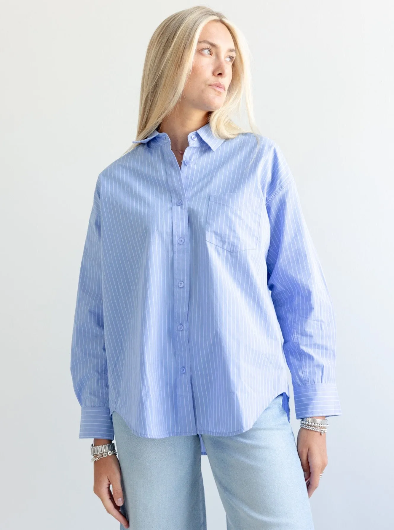 Fordham Blue Oxford RelaxedFit ButtonlessClosure