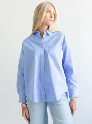 Fordham Blue Oxford RelaxedFit ButtonlessClosure