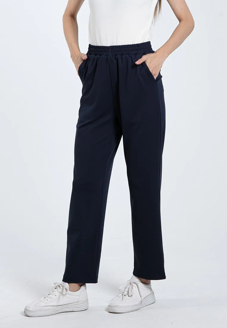 Forest Ladies Fine Polyester Spandex Jogger Pants Women Stretchable Long Pants | Seluar Panjang Perempuan - 810502