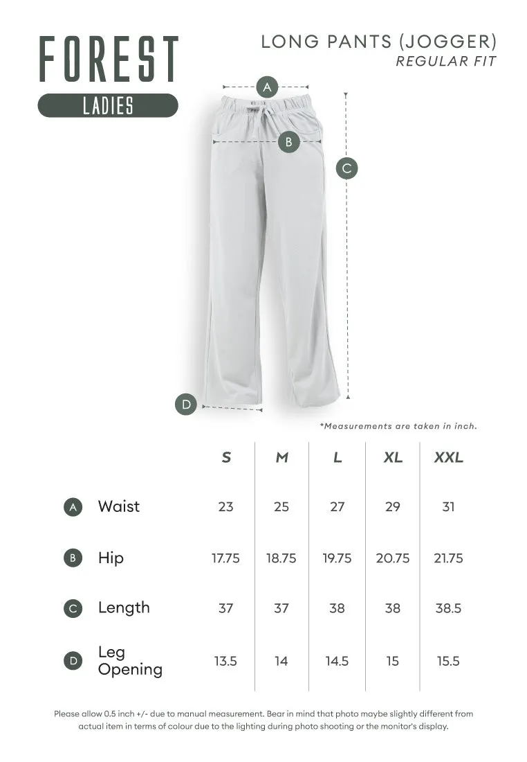 Forest Ladies Fine Polyester Spandex Jogger Pants Women Stretchable Long Pants | Seluar Panjang Perempuan - 810502
