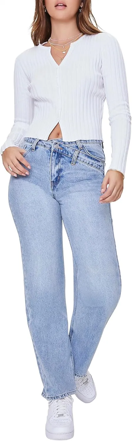 Forever 21 Women's Ribbed Knit Cardigan Sweater