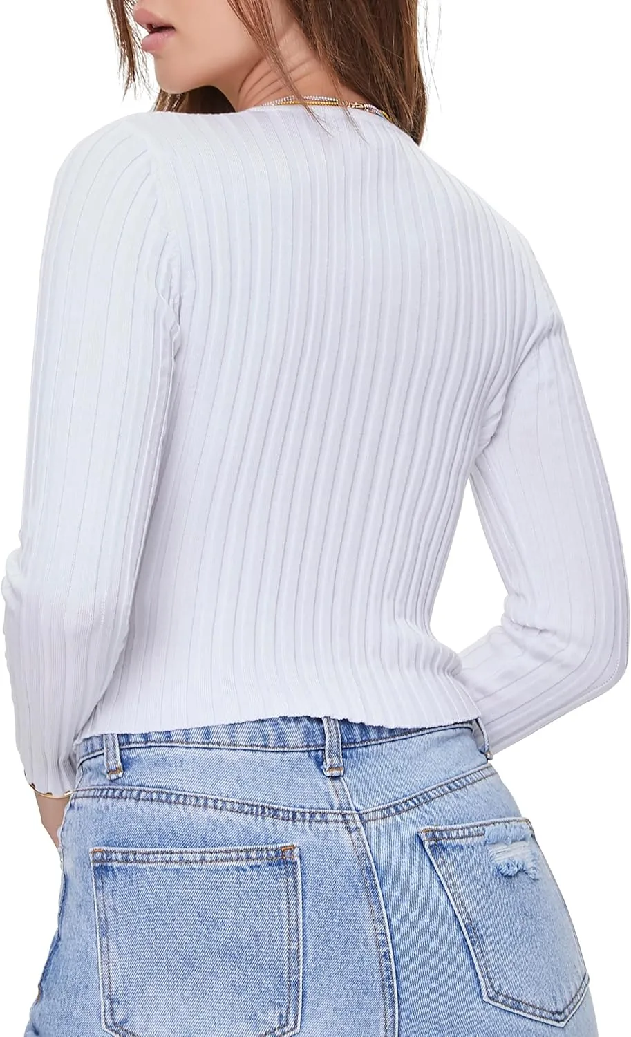 Forever 21 Women's Ribbed Knit Cardigan Sweater